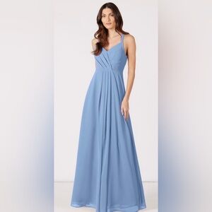 Azazie Alani Bridesmaid Dress in Steel Blue, size A2. NWT